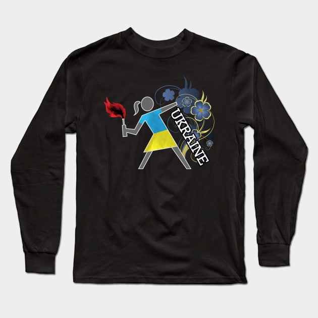 Ukrainian Molotov Girls Long Sleeve T-Shirt by LosFutbolko